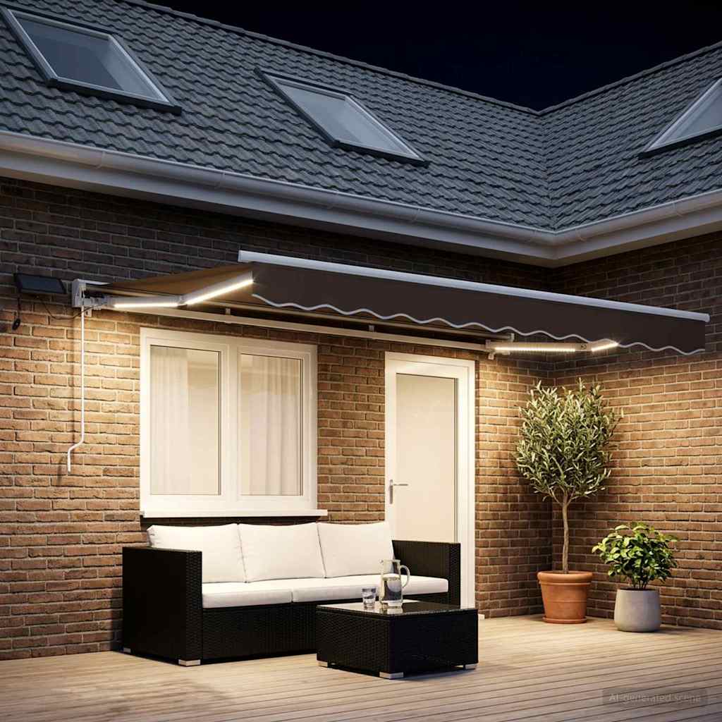 Χειροκίνητο πλαίσιο τέντας με LED Taupe 4,5 x 3,5 μ - Pakobazaar