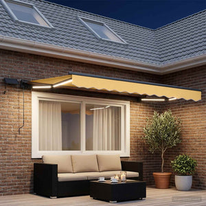 Χειροκίνητο πλαίσιο τέντας με LED Άμμος 4 x 2 m - Pakobazaar