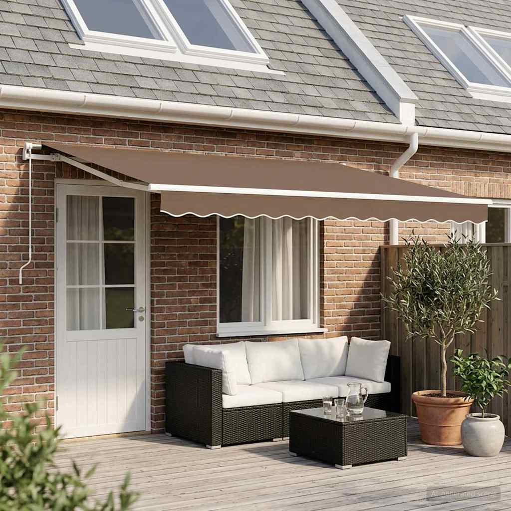 Αναδιπλούμενη τέντα Taupe 450 x 350 εκ - Pakobazaar