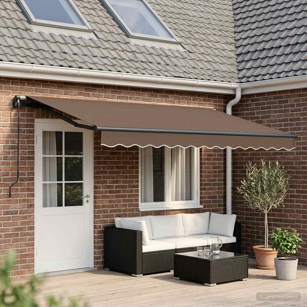 Αναδιπλούμενη τέντα Taupe 450 x 350 εκ - Pakobazaar