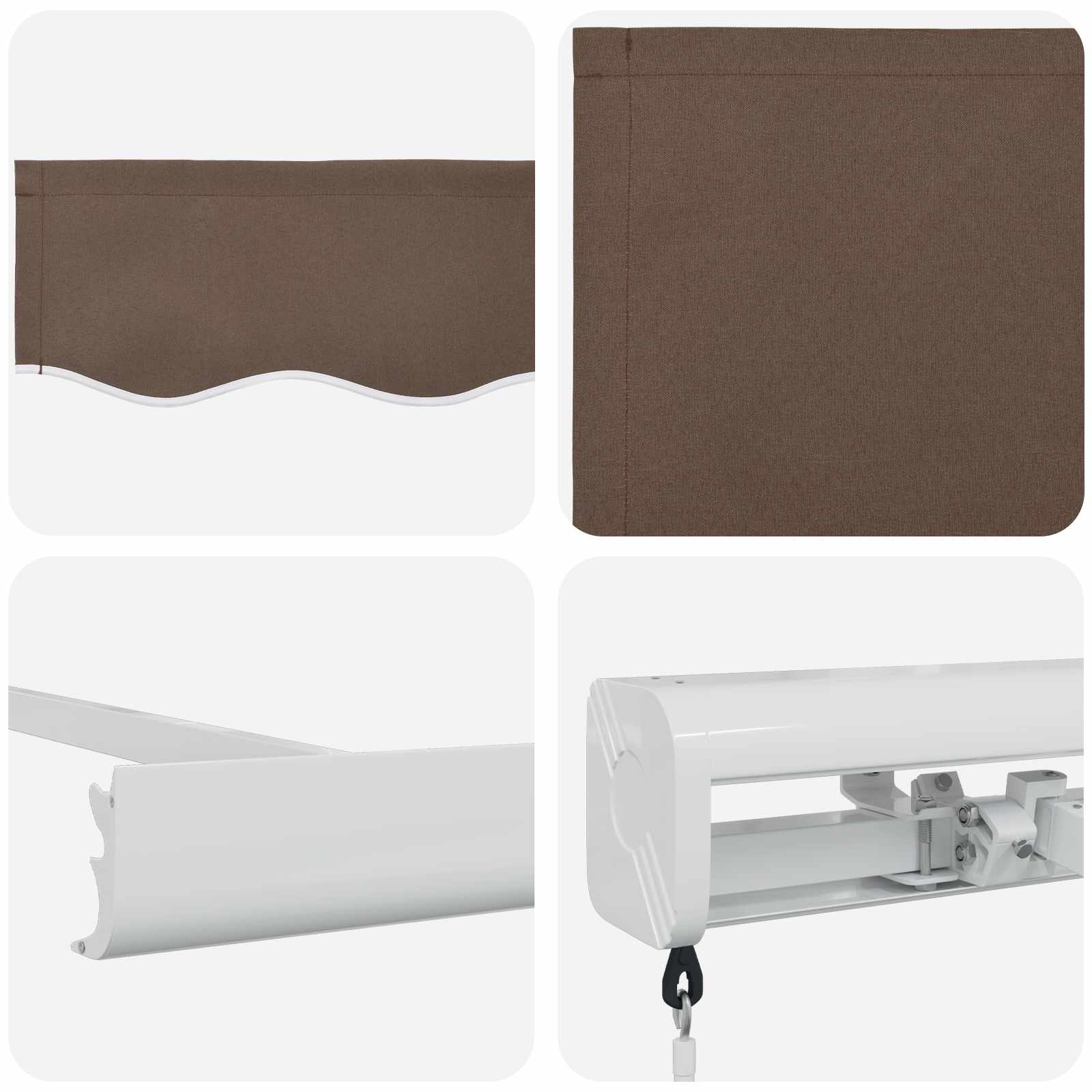 Αναδιπλούμενη τέντα Taupe 300 x 250 εκ Καμβάς και Αλουμίνιο - Pakobazaar