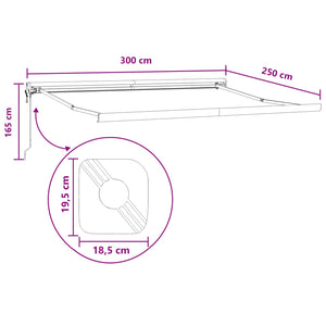 Αναδιπλούμενη τέντα Taupe 300 x 250 εκ Ύφασμα και Μέταλλο - Pakobazaar