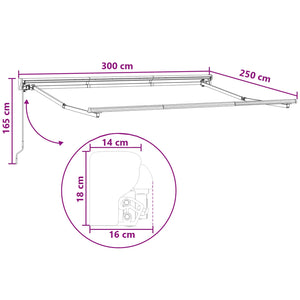 Χειροκίνητο πλαίσιο τέντας με LED Taupe 3 x 2,5 μ - Pakobazaar