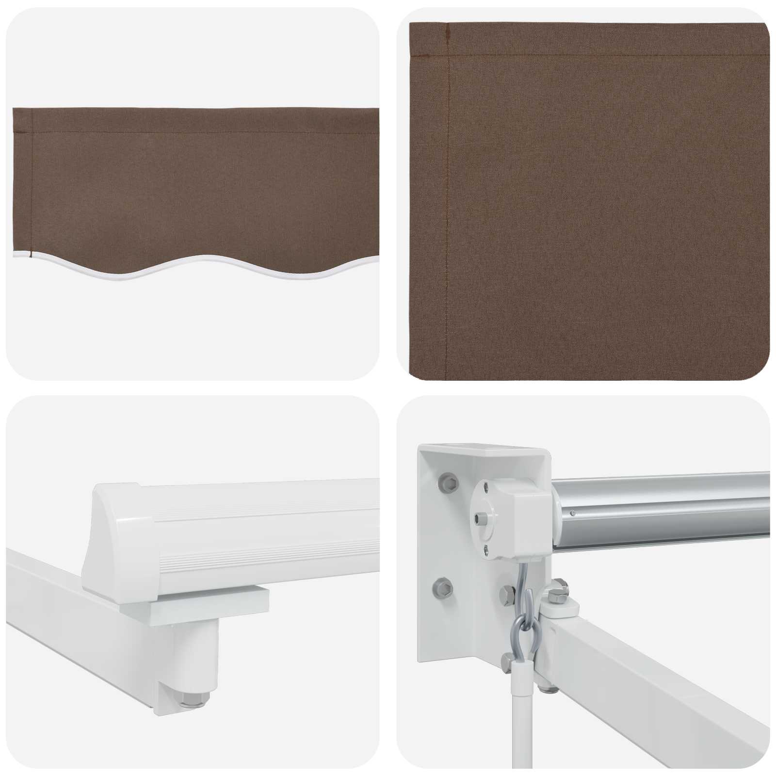 Χειροκίνητη αναδιπλούμενη τέντα με LED Taupe - Pakobazaar