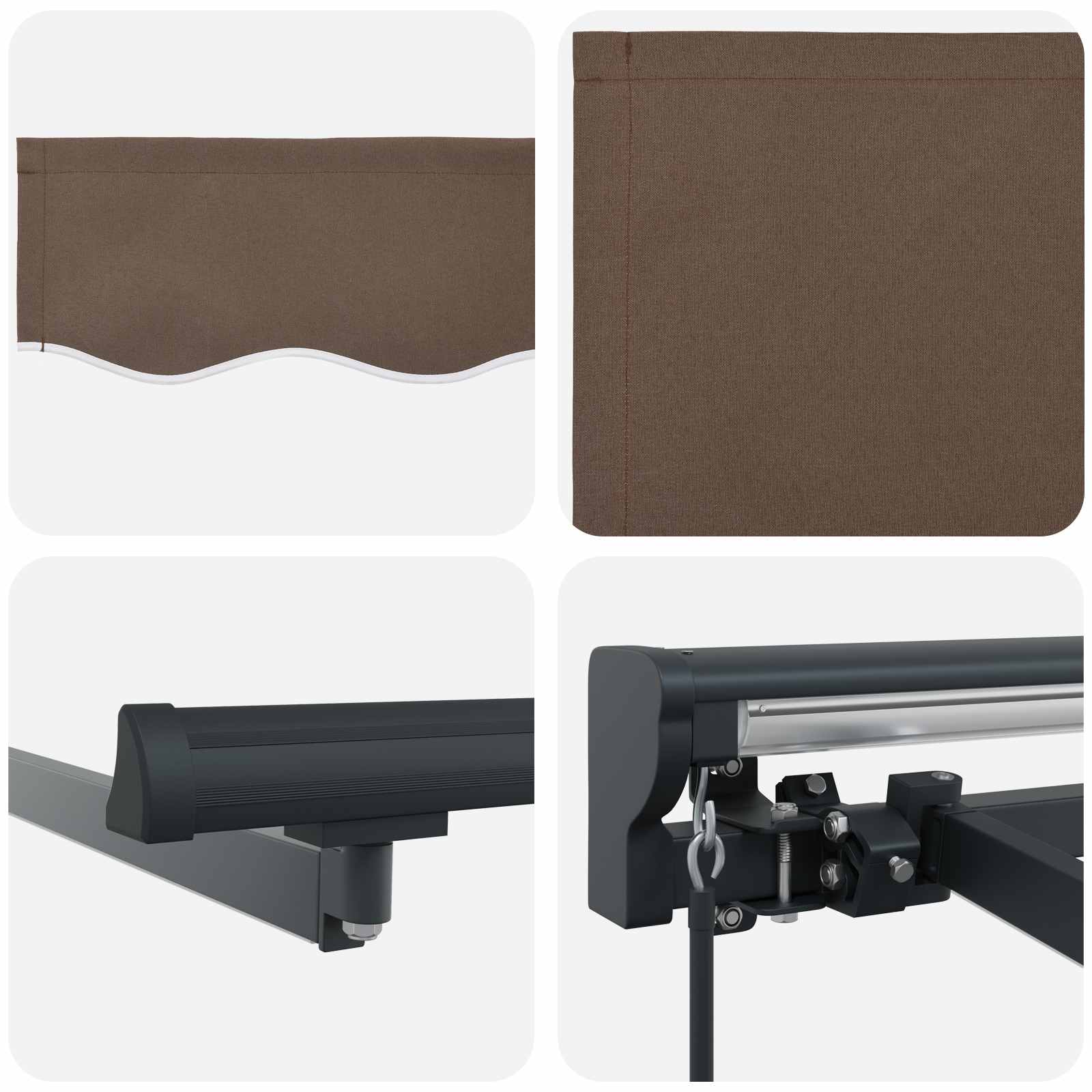 Χειροκίνητο πλαίσιο τέντας με LED Taupe 3,5 x 2,5 μ - Pakobazaar