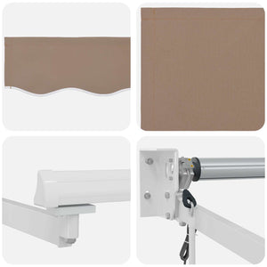 Ηλεκτρική ηλιακή τέντα 4 x 3 m Taupe 100% Πολυεστέρας - Pakobazaar