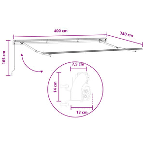 Αναδιπλούμενη τέντα Taupe 400 x 350 εκ - Pakobazaar
