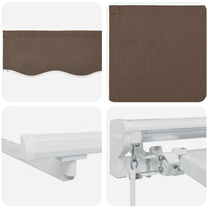 Χειροκίνητο πλαίσιο τέντας με LED Taupe 4 x 3,5 μ - Pakobazaar