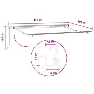 Αναδιπλούμενη τέντα Taupe 450 x 300 εκ - Pakobazaar