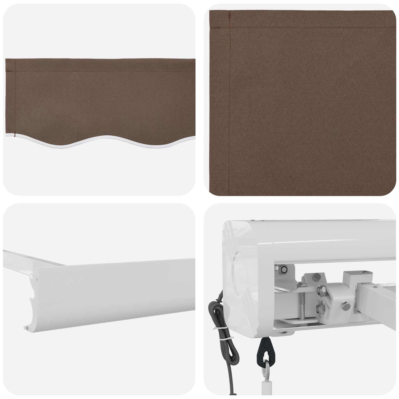 Αναδιπλούμενη τέντα Taupe 450 x 300 εκ Ύφασμα και Μέταλλο