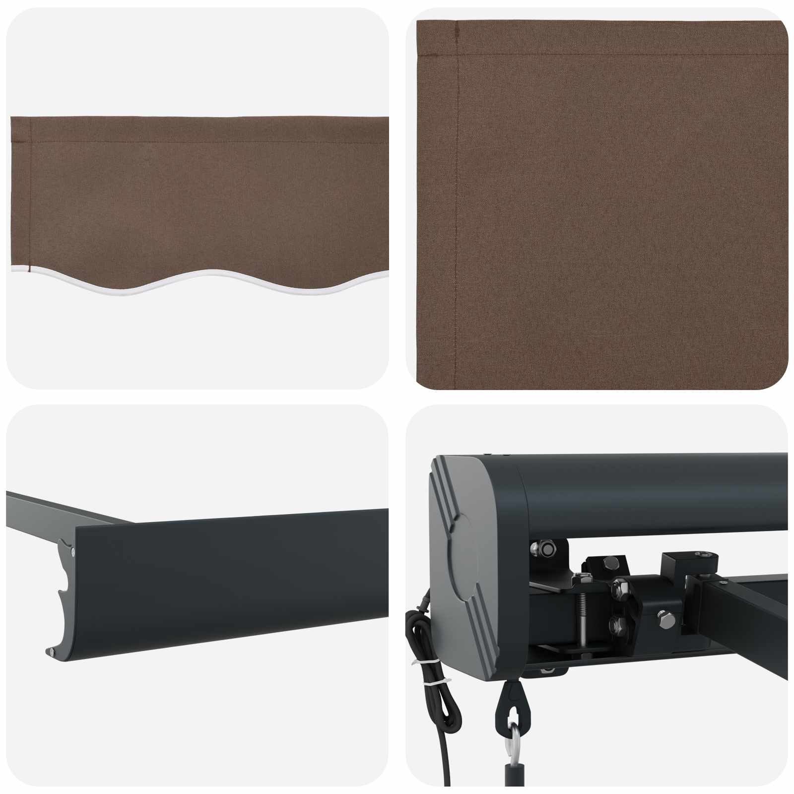 Αναδιπλούμενη τέντα Taupe 450 x 300 εκ Ύφασμα και Μέταλλο