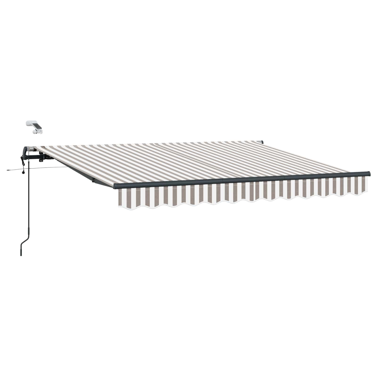 Ύφασμα Ομπρέλας Ανοιχτό Γκρι και Λευκό 500 x 300 εκ Πολυεστέρας - Pakobazaar