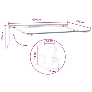 Αναδιπλούμενη τέντα Άμμος 600 x 350 εκ - Pakobazaar