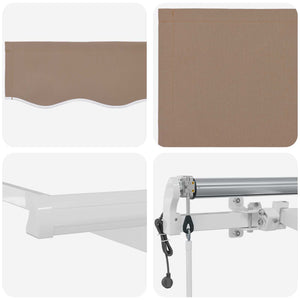 Ηλεκτρική Αυλή 6 x 3,5 m Taupe 100% Πολυεστέρας