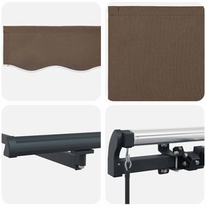 Αναδιπλούμενη τέντα Taupe 600 x 350 εκ Ύφασμα και αλουμίνιο - Pakobazaar
