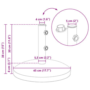 Βάση παρασόλ για στύλους 40-50 χιλιοστών 26.45 kg Γκρι - Pakobazaar