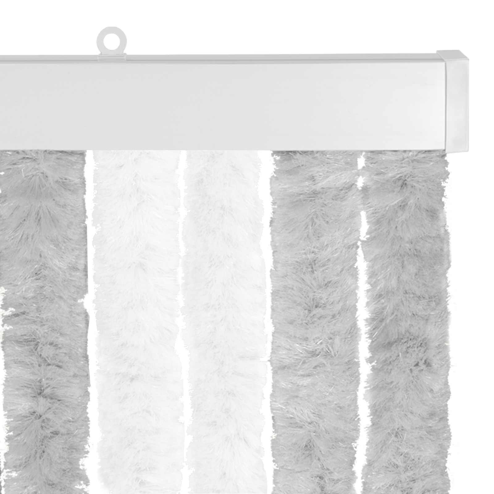 Κουρτίνα εντόμων Chenille Ανοιχτό Γκρι και Λευκό 56 x 200 cm - Pakobazaar
