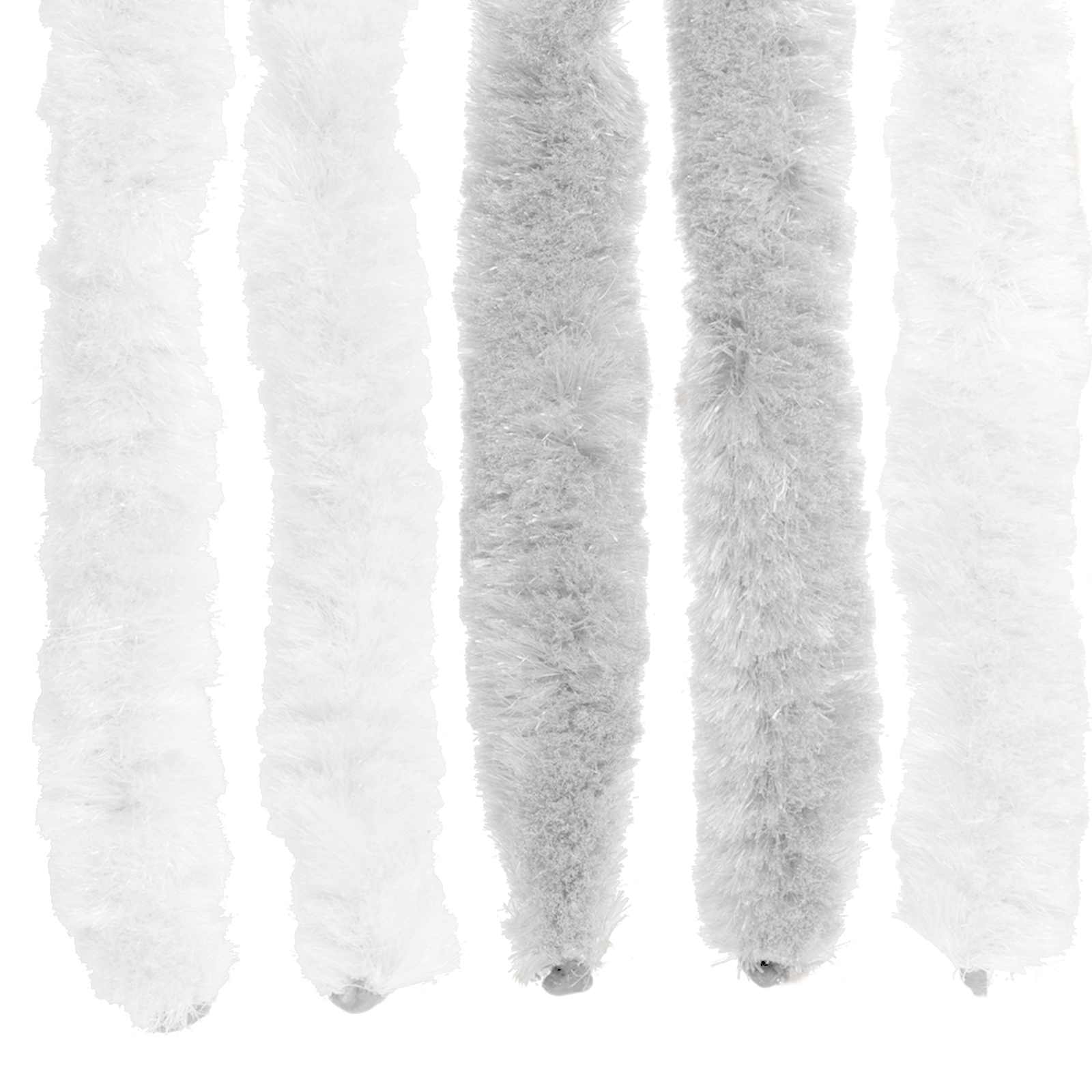 Κουρτίνα εντόμων Chenille Ανοιχτό Γκρι και Λευκό 56 x 200 cm - Pakobazaar