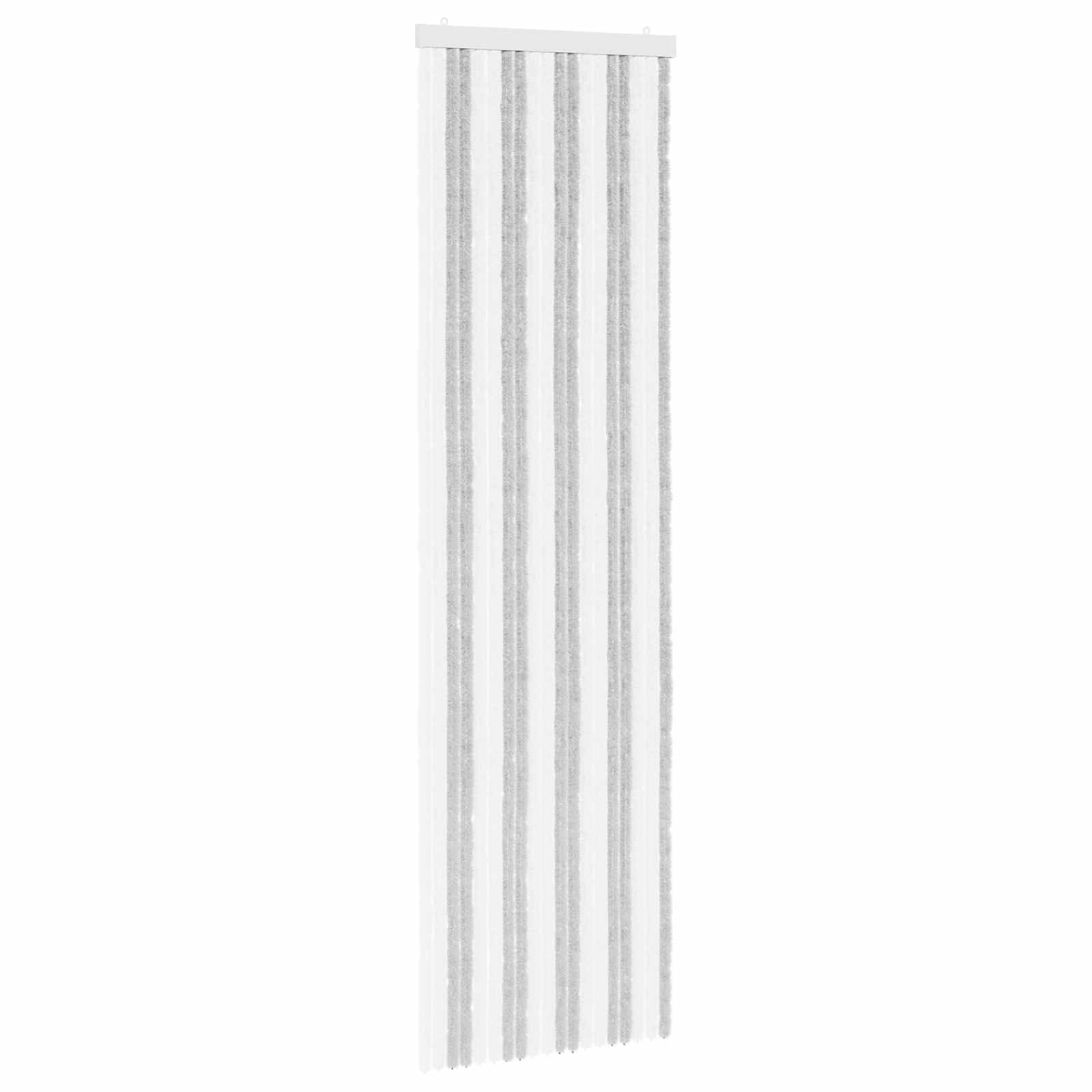 Κουρτίνα εντόμων Chenille Ανοιχτό Γκρι και Λευκό 56 x 200 cm - Pakobazaar