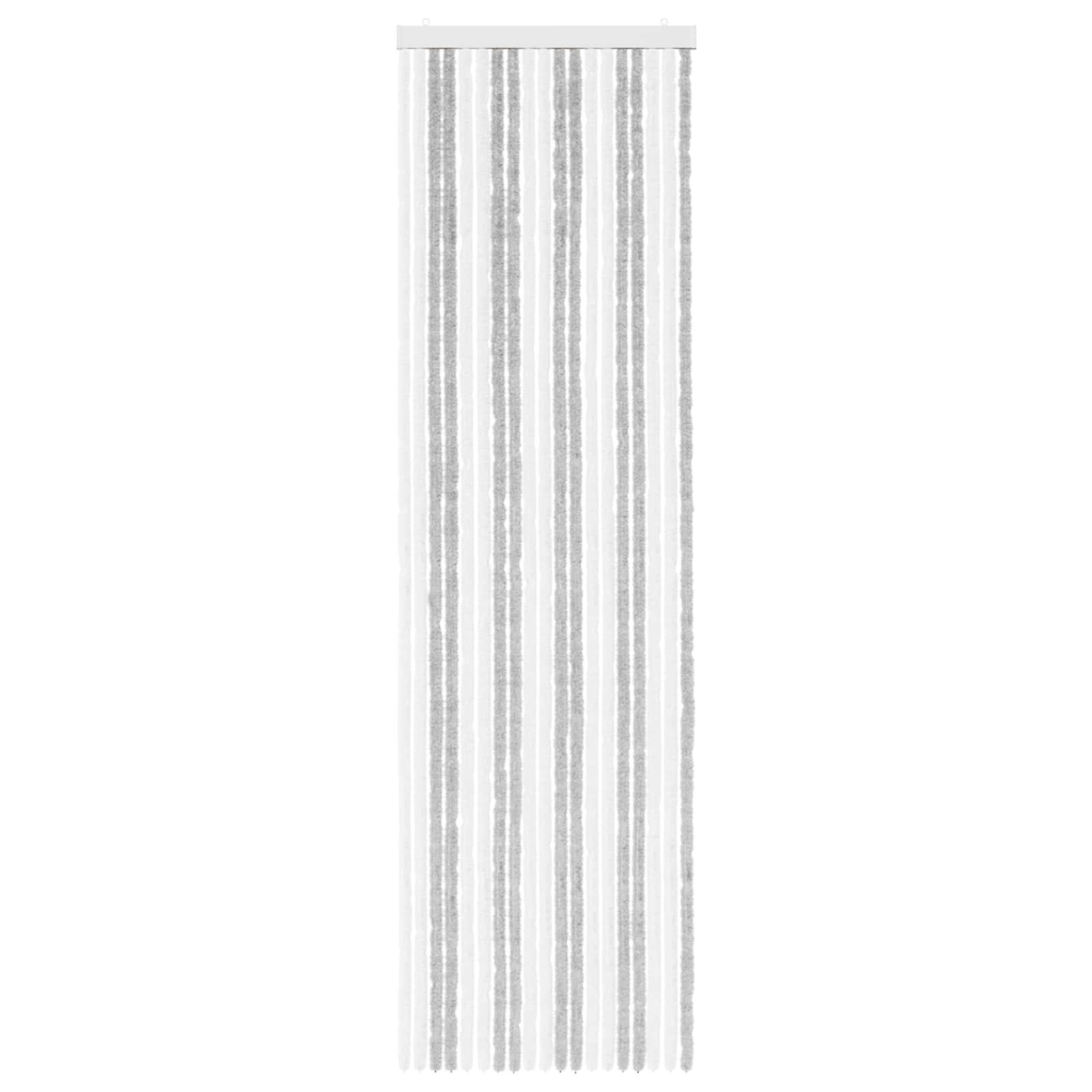 Κουρτίνα εντόμων Chenille Ανοιχτό Γκρι και Λευκό 56 x 200 cm - Pakobazaar