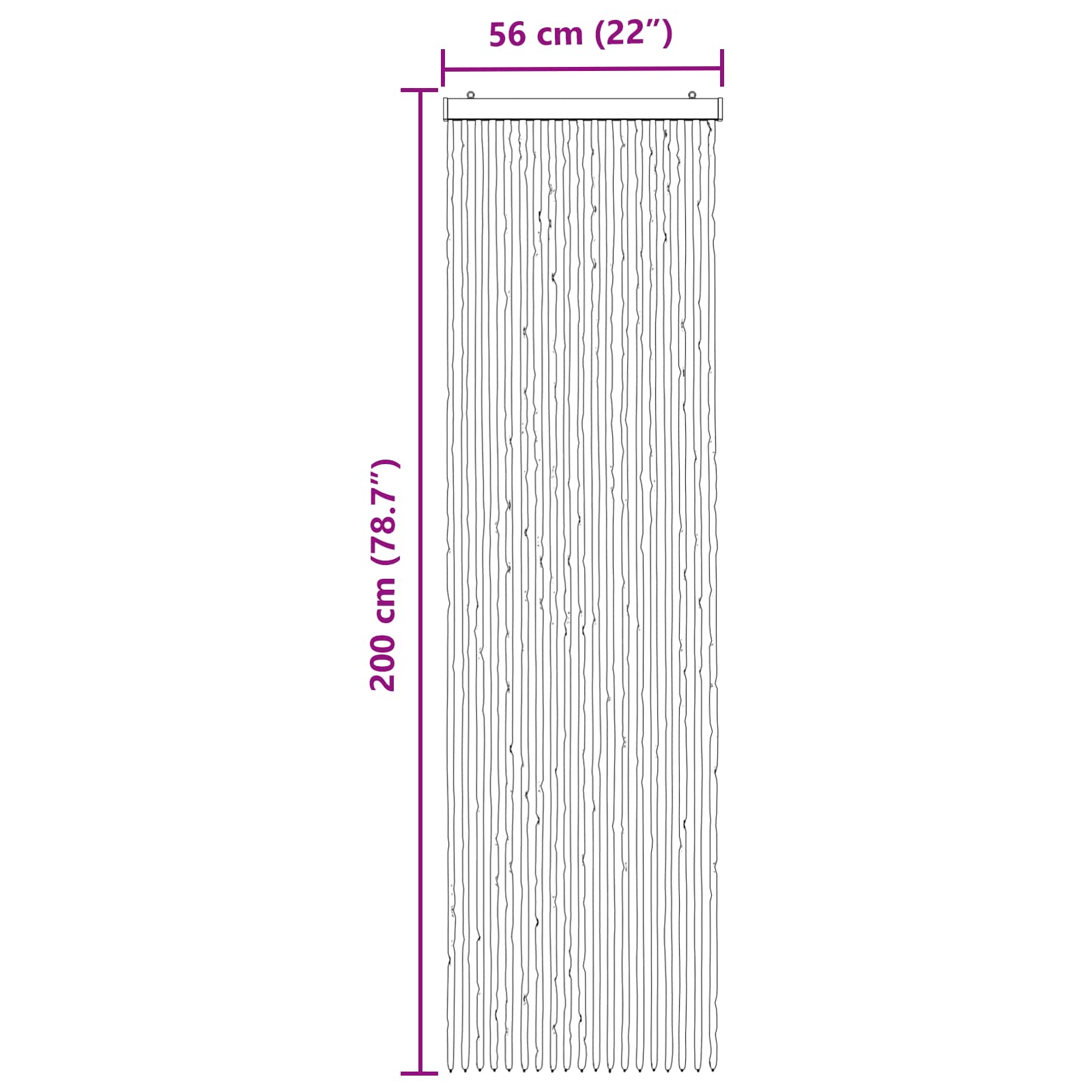 Κουρτίνα εντόμων Chenille Ανοιχτό Γκρι και Λευκό 56 x 200 cm - Pakobazaar