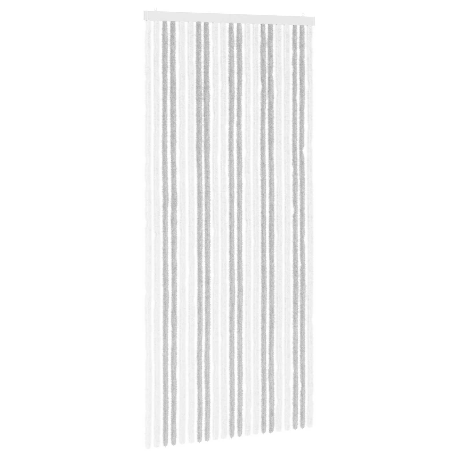 Κουρτίνα εντόμων Chenille Ανοιχτό Γκρι και Λευκό 90 x 200 cm