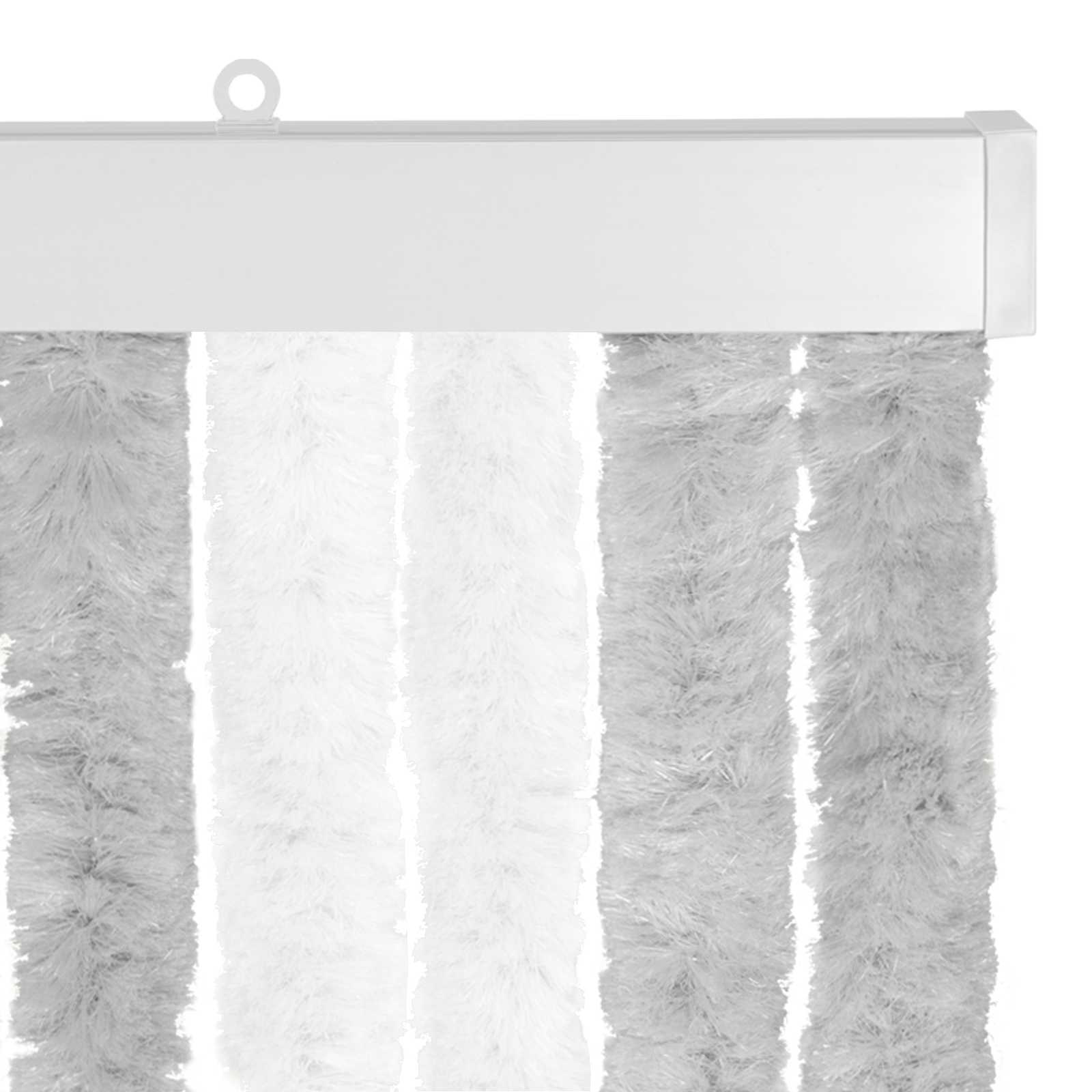 Κουρτίνα εντόμων Chenille Ανοιχτό Γκρι και Λευκό 100 x 200 cm