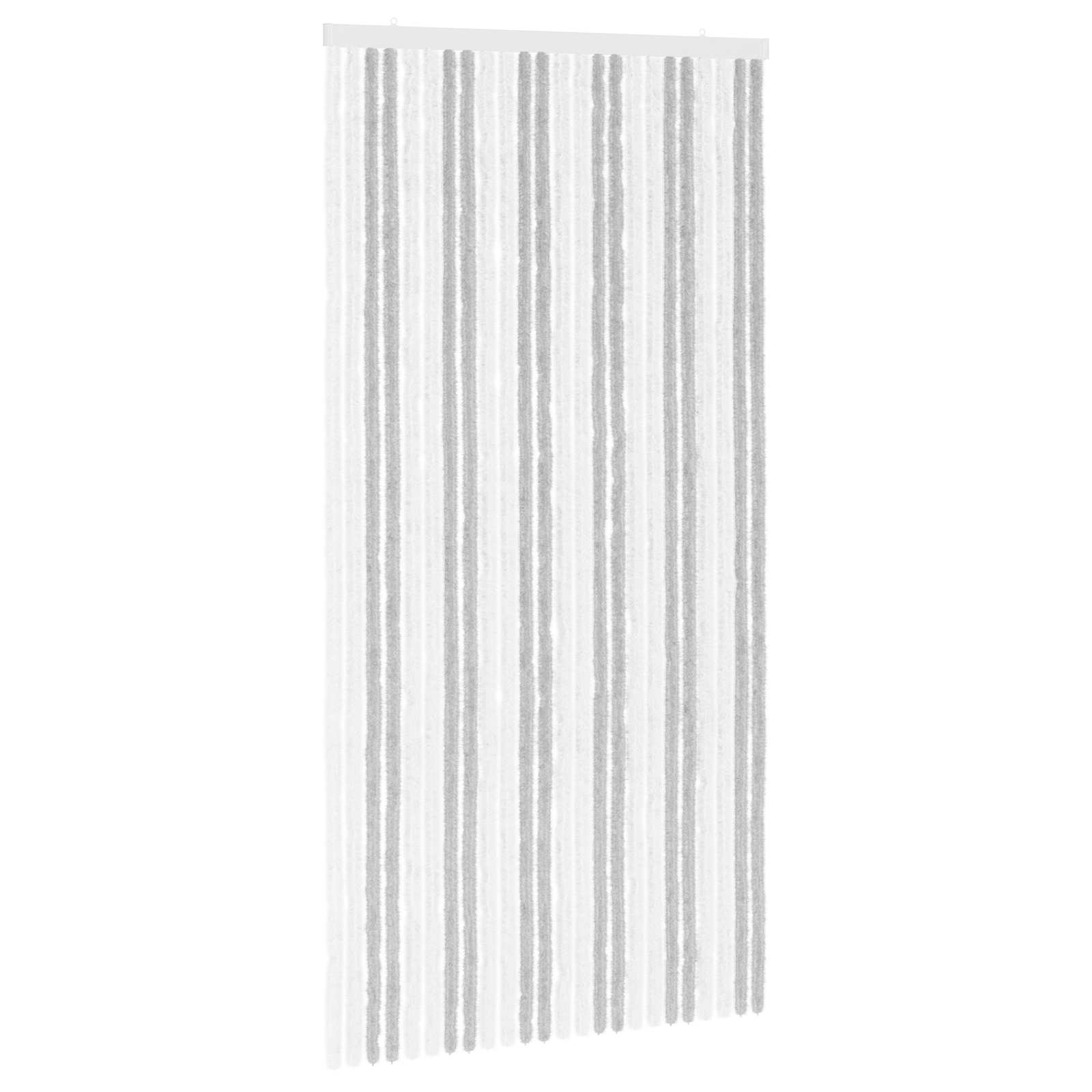 Κουρτίνα εντόμων Chenille Ανοιχτό Γκρι και Λευκό 100 x 200 cm