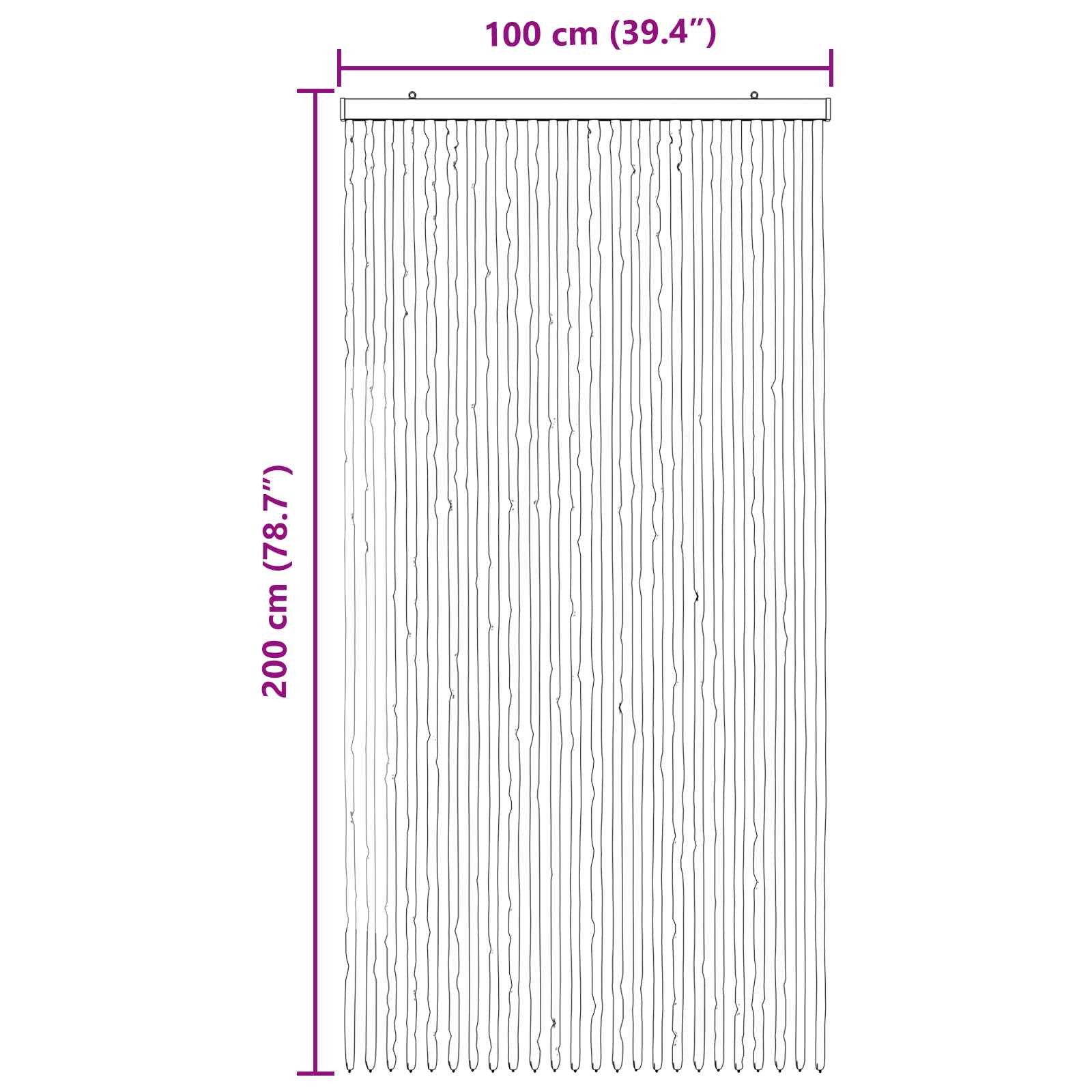 Κουρτίνα εντόμων Chenille Ανοιχτό Γκρι και Λευκό 100 x 200 cm