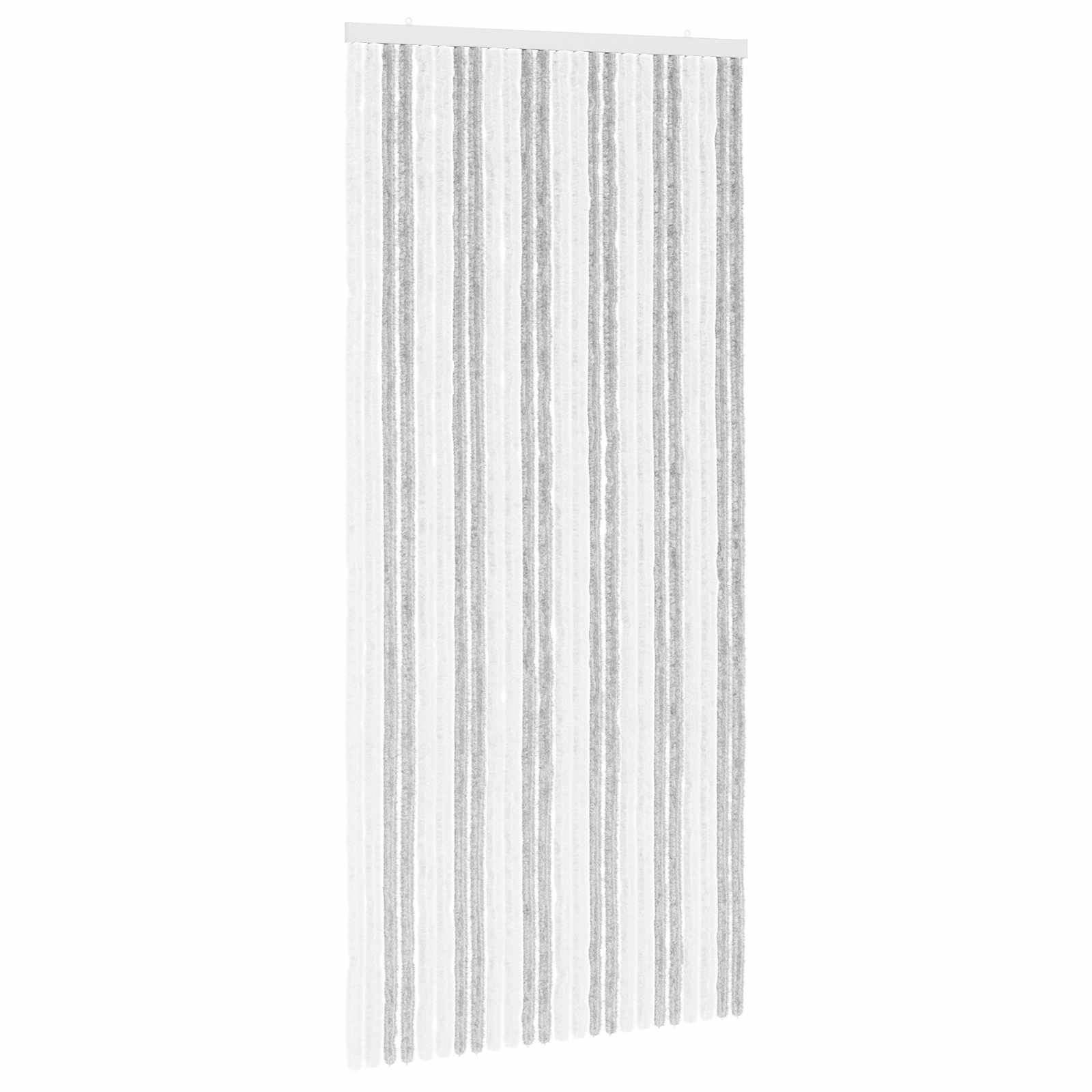 Κουρτίνα εντόμων Chenille Ανοιχτό Γκρι και Λευκό 100 x 220 cm