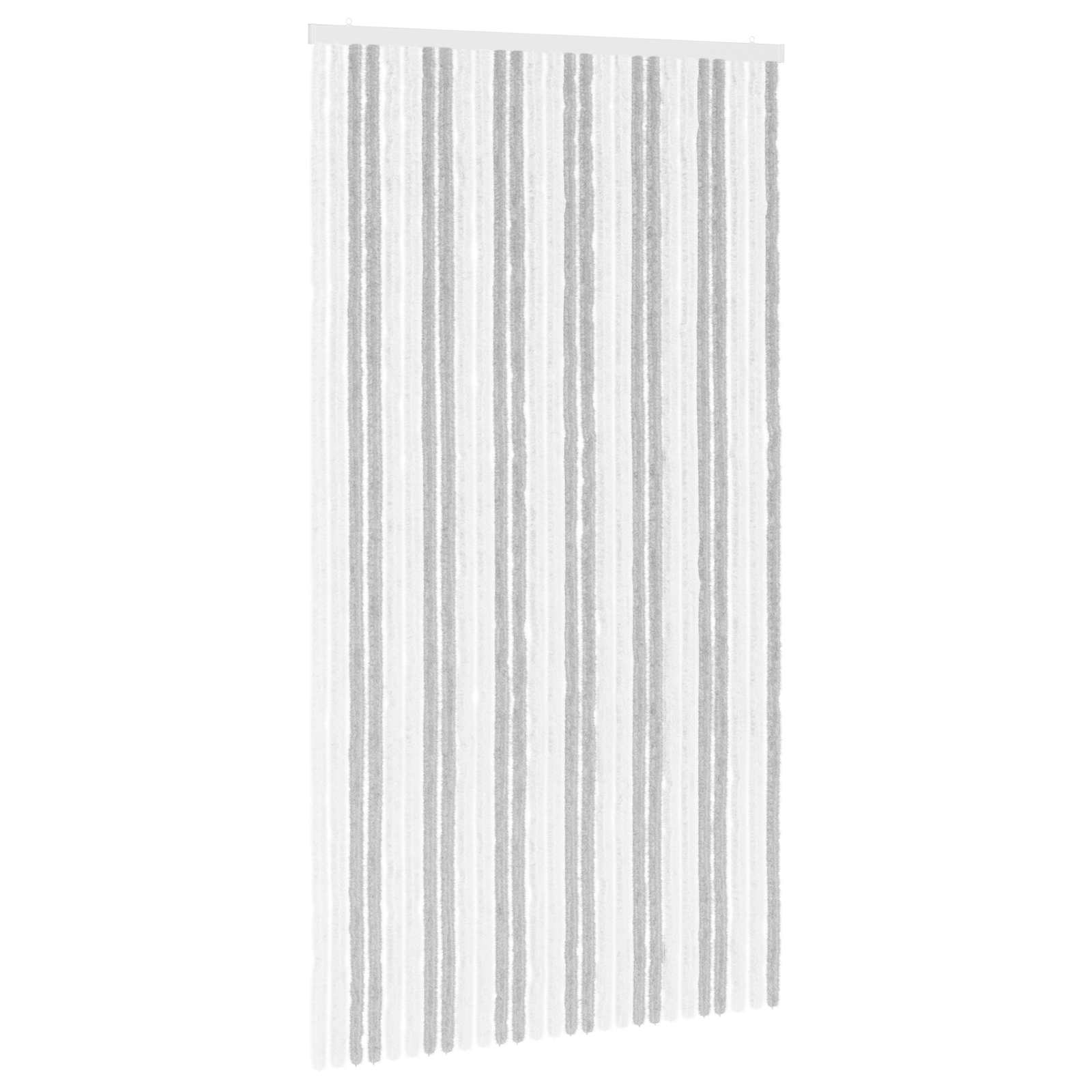 Κουρτίνα εντόμων Chenille Ανοιχτό Γκρι και Λευκό 118 x 220 cm