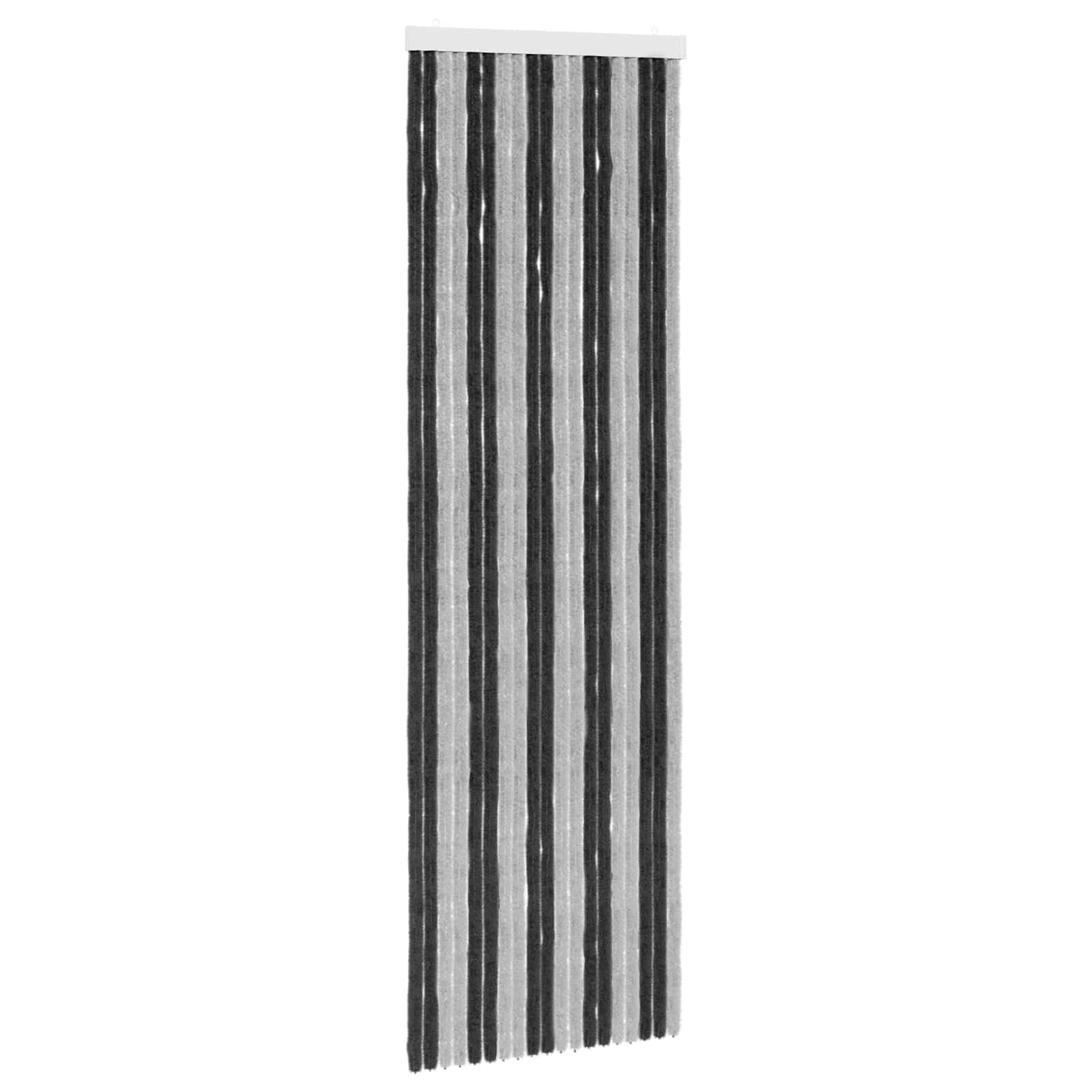 Κουρτίνα εντόμων Chenille Γκρι και Μαύρο 56 x 185 cm 100% PP