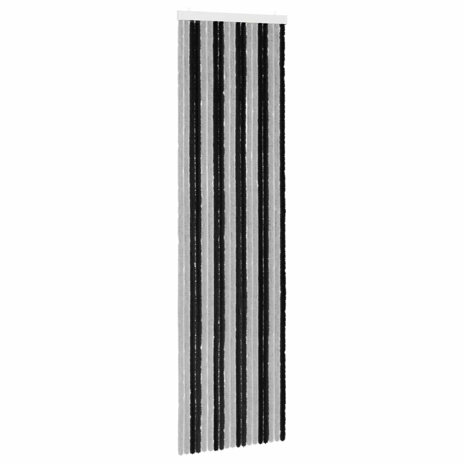 Κουρτίνα εντόμων Chenille Γκρι και Μαύρο 56 x 200 cm 100% PP