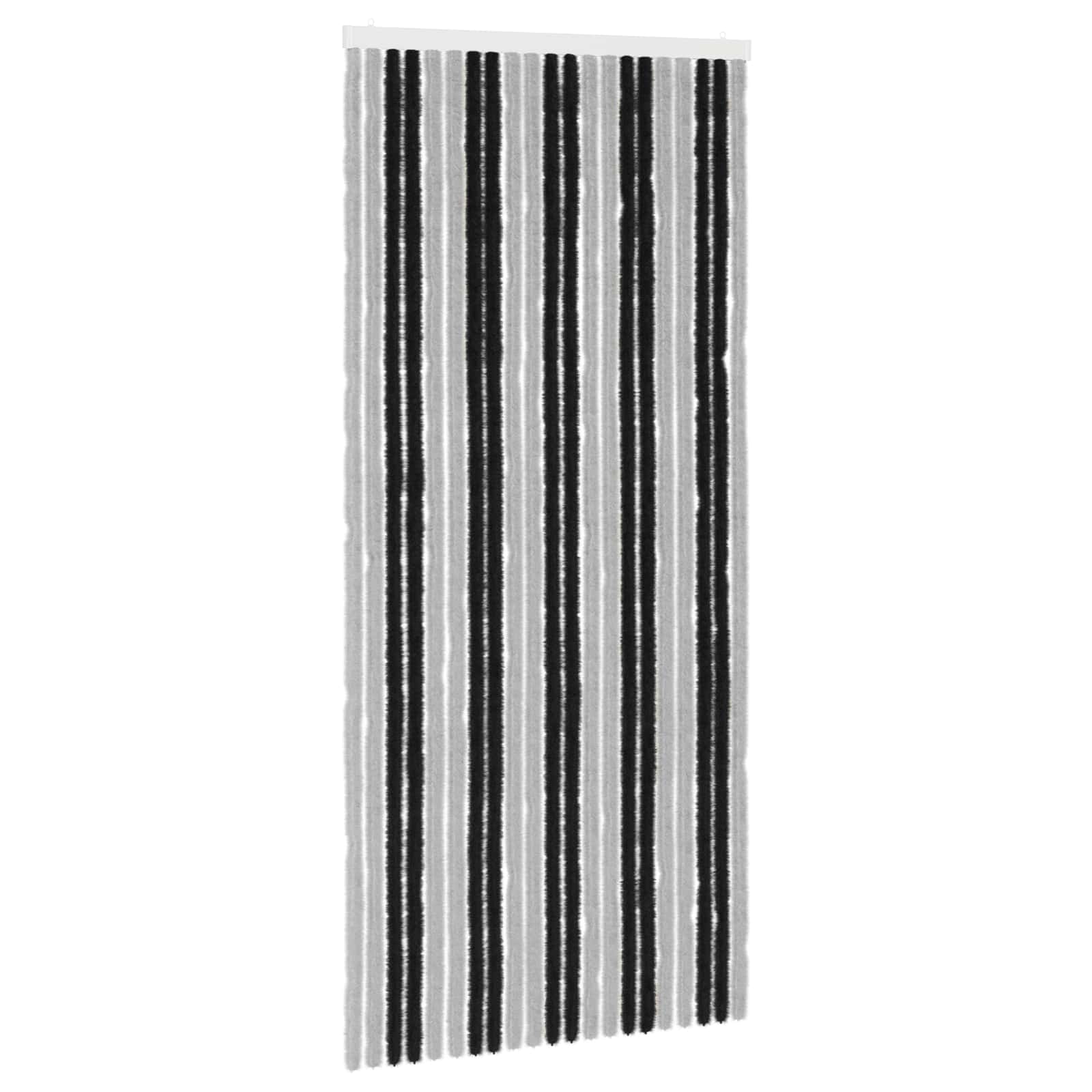 Κουρτίνα εντόμων Chenille Γκρι και Μαύρο 90 x 200 cm 100% PP