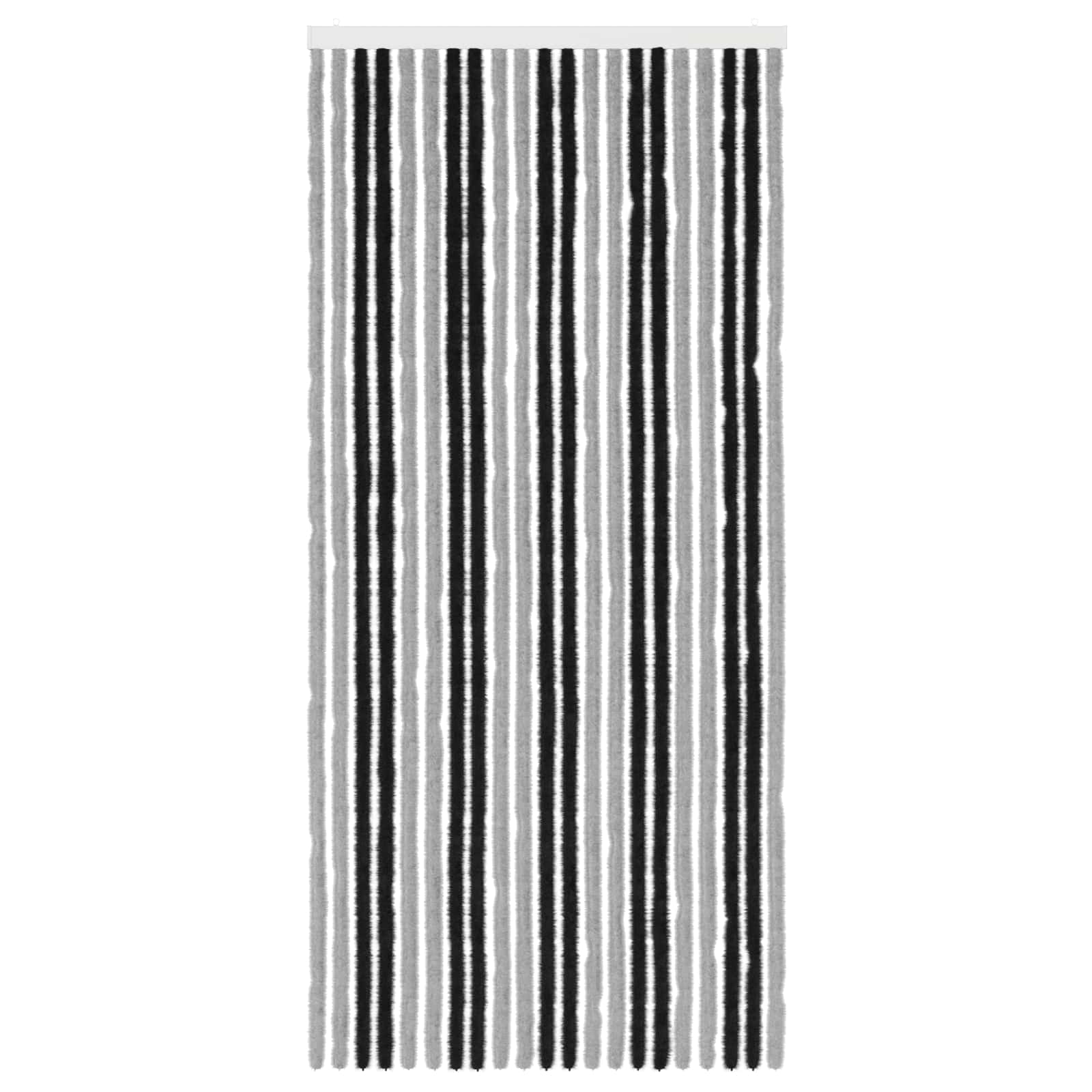 Κουρτίνα εντόμων Chenille Γκρι και Μαύρο 90 x 200 cm 100% PP