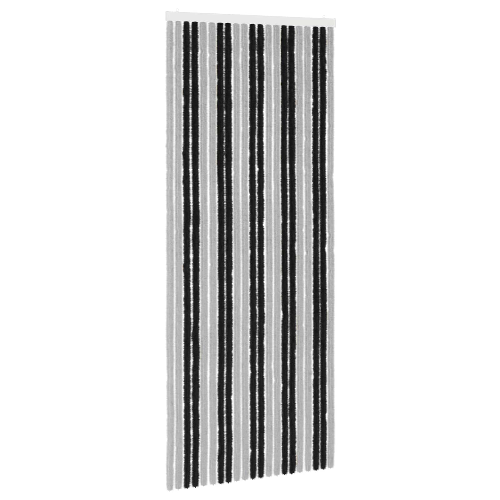 Κουρτίνα εντόμων Chenille Γκρι και Μαύρο 90 x 220 cm 100% PP