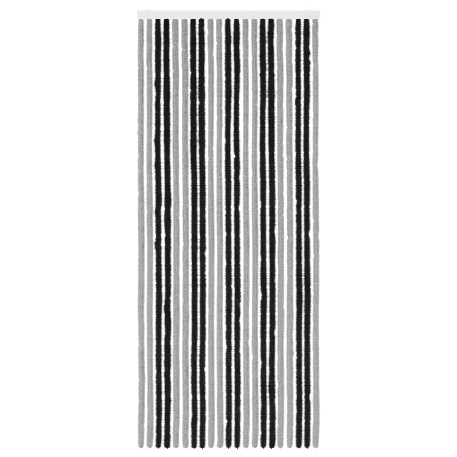Κουρτίνα εντόμων Chenille Γκρι και Μαύρο 90 x 220 cm 100% PP