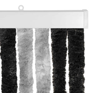 Κουρτίνα εντόμων Chenille Γκρι και Μαύρο 100 x 200 cm 100% PP - Pakobazaar