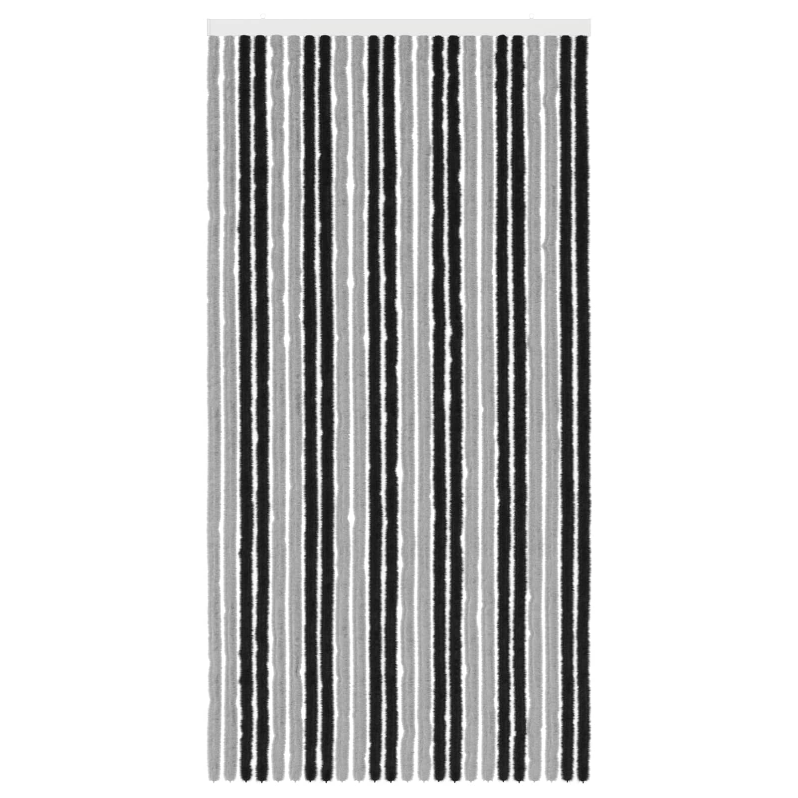 Κουρτίνα εντόμων Chenille Γκρι και Μαύρο 100 x 200 cm 100% PP