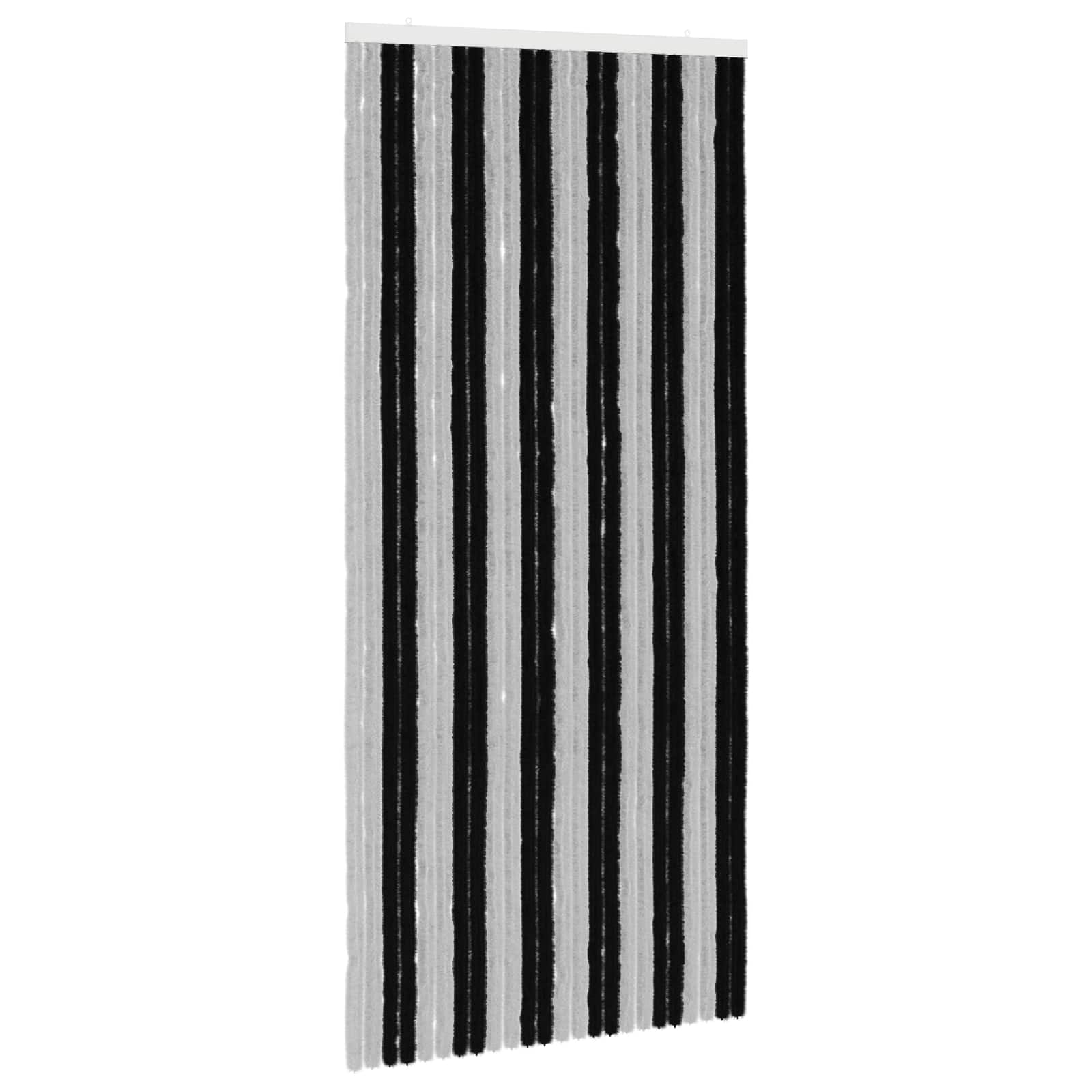 Κουρτίνα εντόμων Chenille Γκρι και Μαύρο 100 x 220 cm 100% PP