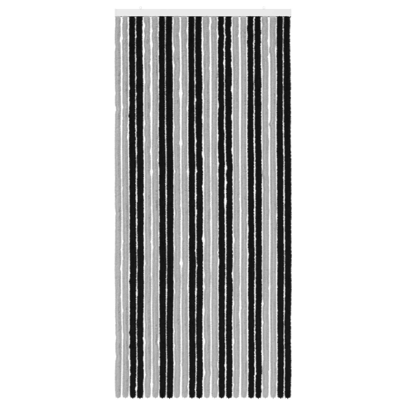 Κουρτίνα εντόμων Chenille Γκρι και Μαύρο 100 x 220 cm 100% PP