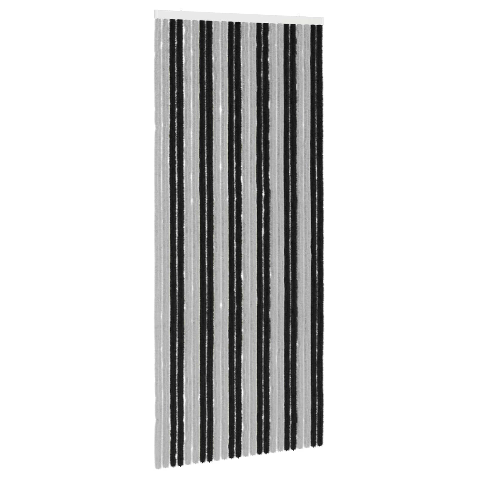 Κουρτίνα εντόμων Chenille Γκρι και Μαύρο 100 x 230 cm 100% PP