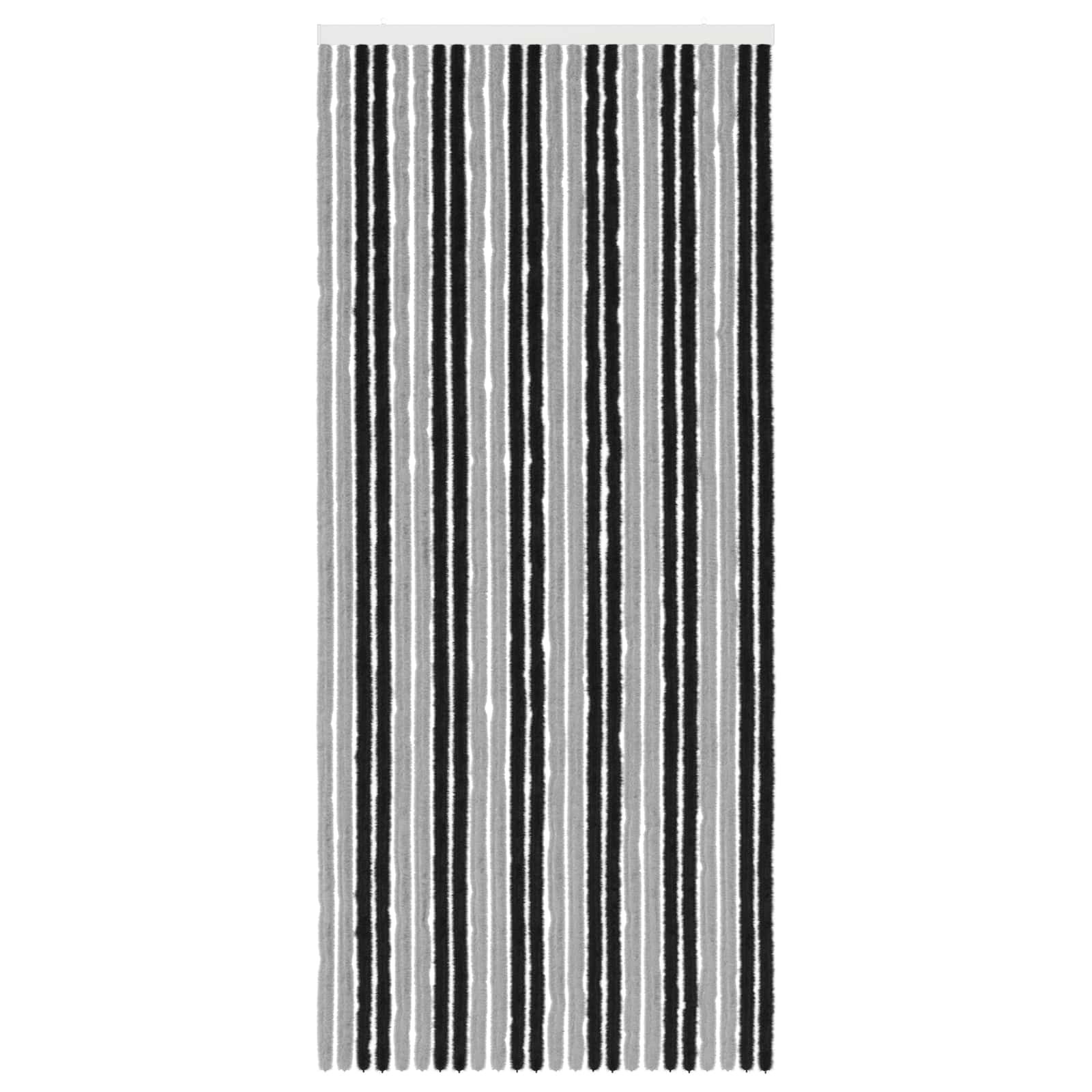 Κουρτίνα εντόμων Chenille Γκρι και Μαύρο 100 x 230 cm 100% PP