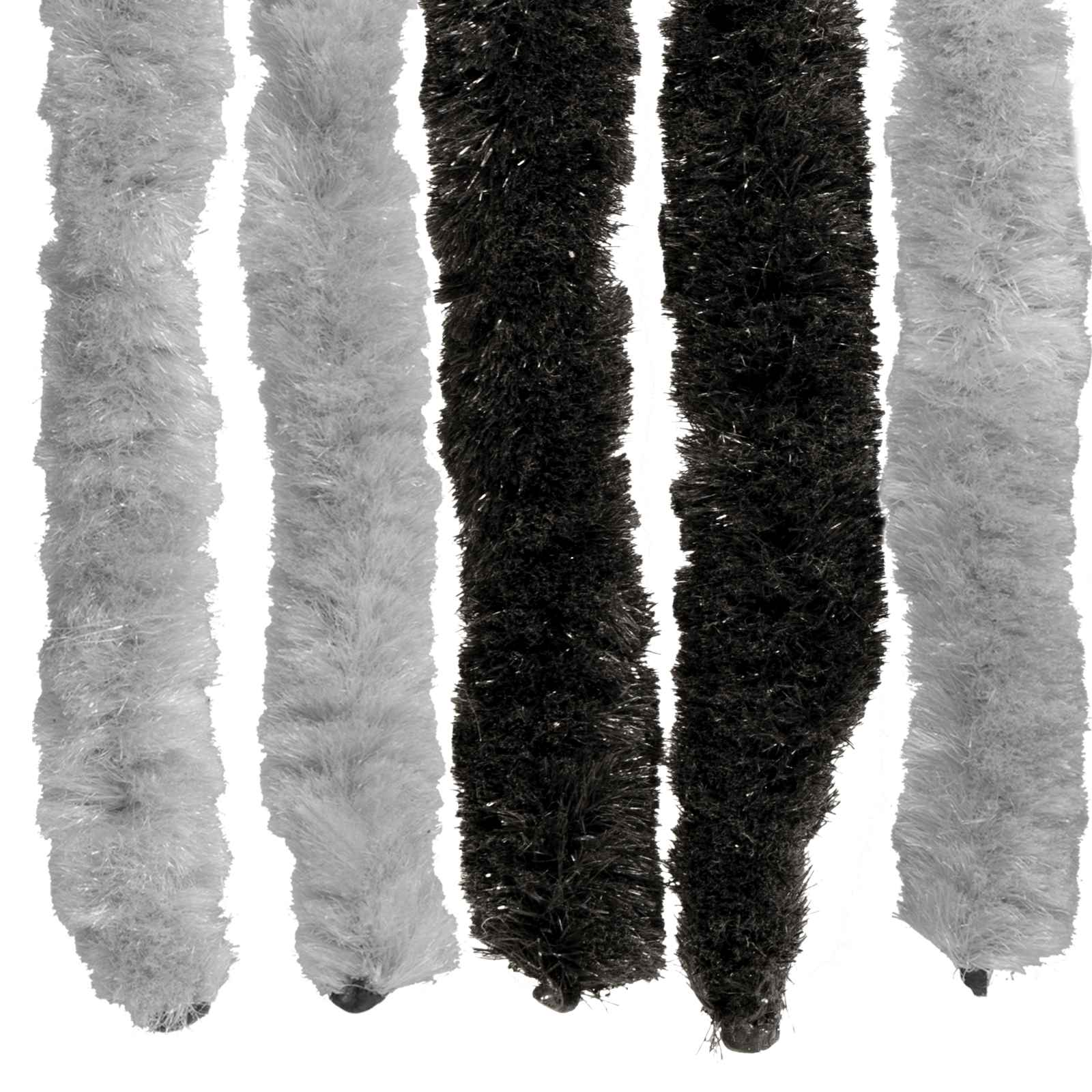 Κουρτίνα εντόμων Chenille Γκρι και Μαύρο 118 x 220 cm 100% PP