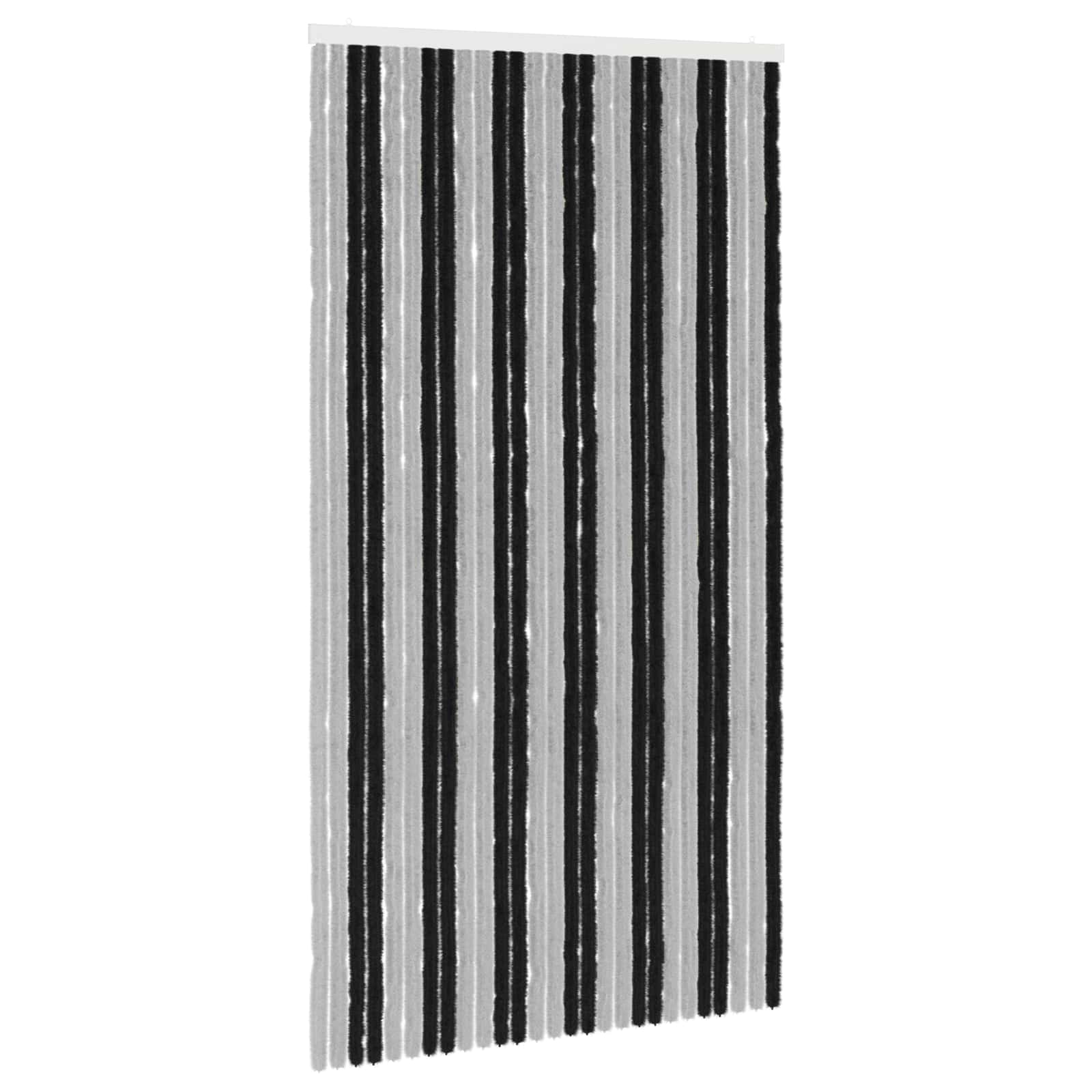 Κουρτίνα εντόμων Chenille Γκρι και Μαύρο 118 x 220 cm 100% PP