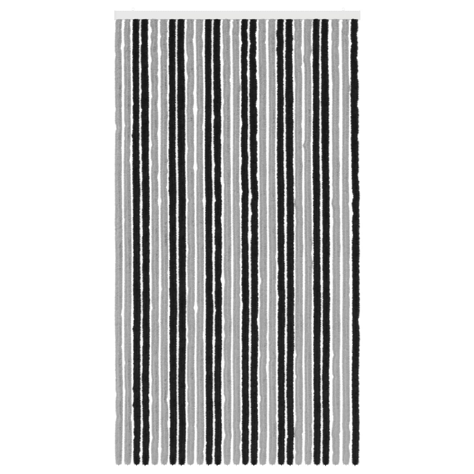 Κουρτίνα εντόμων Chenille Γκρι και Μαύρο 118 x 220 cm 100% PP
