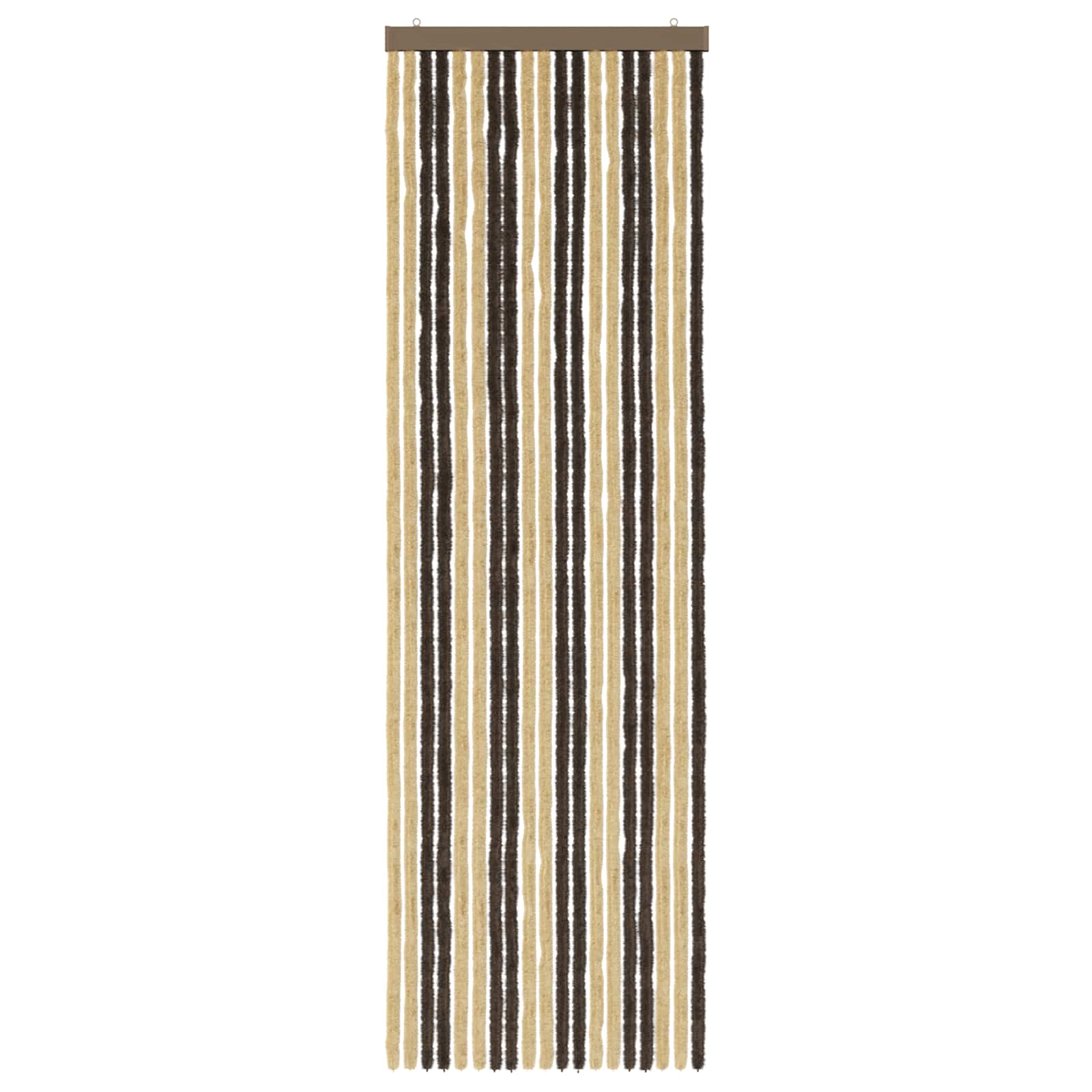 Κουρτίνα εντόμων Chenille Σκούρο καφέ και μπεζ 56 x 185 cm