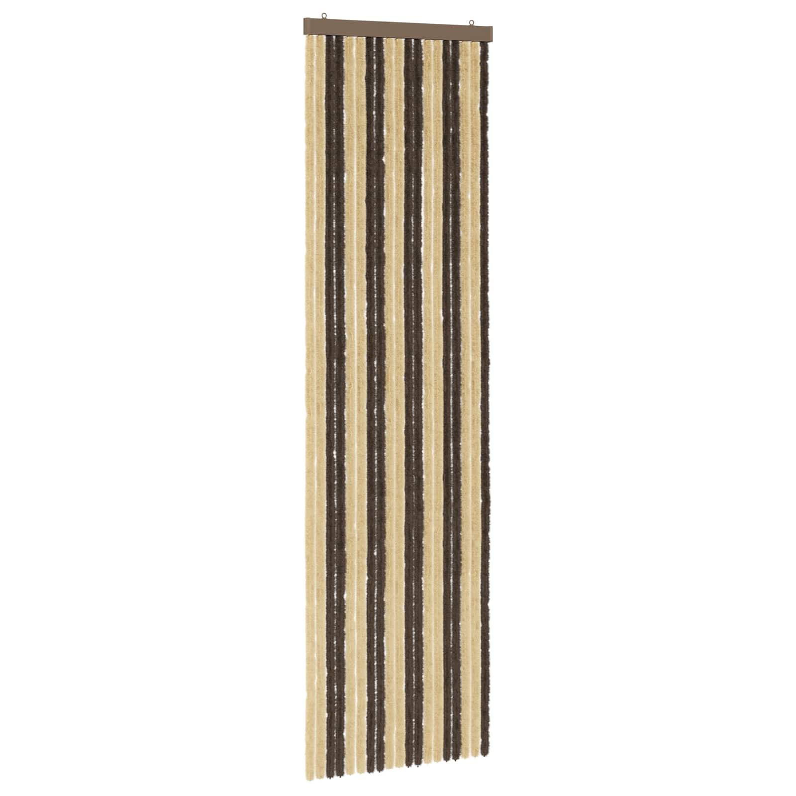 Κουρτίνα εντόμων Chenille Σκούρο καφέ και μπεζ 56 x 200 cm - Pakobazaar