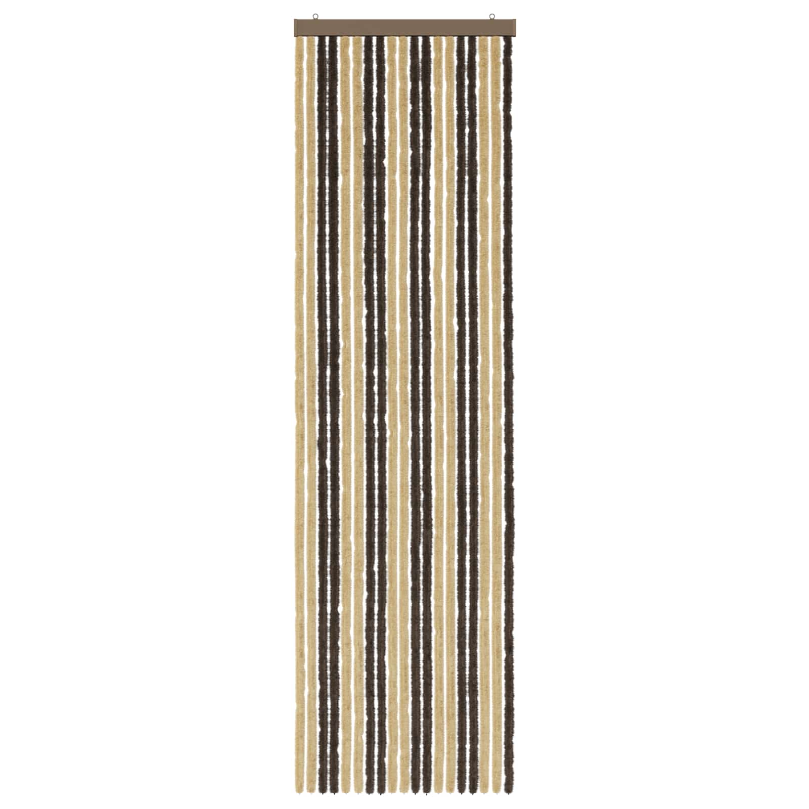 Κουρτίνα εντόμων Chenille Σκούρο καφέ και μπεζ 56 x 200 cm - Pakobazaar