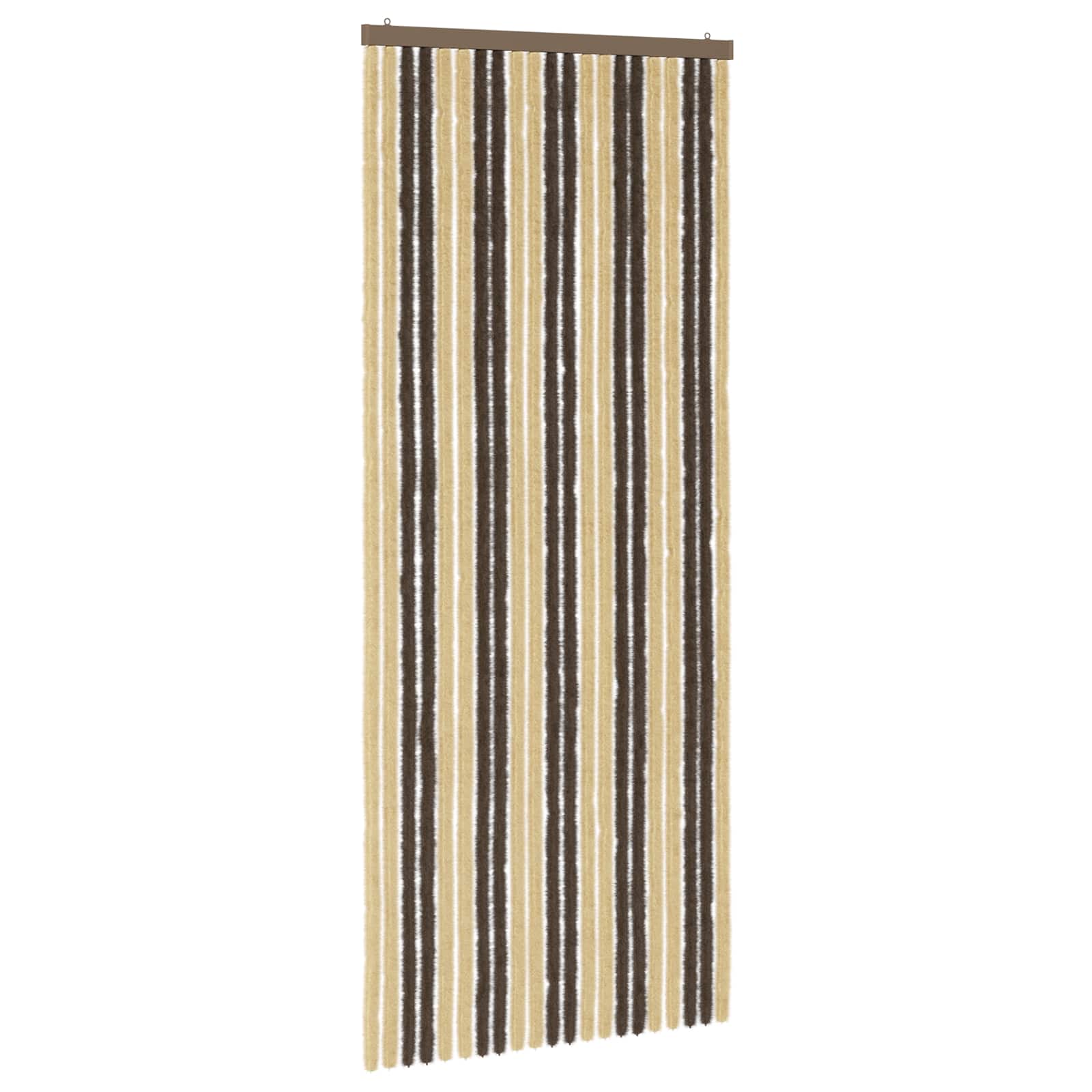 Κουρτίνα εντόμων Chenille Σκούρο καφέ και μπεζ 90 x 220 cm